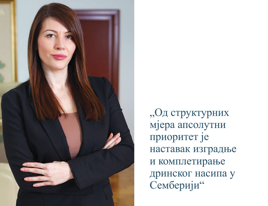 БИЈЕЉИНА, 16. МАРТА /СРНА/ – Министар пољопривреде, шумарства и водопривреде Републике Српске Анђелка Кузмић изјавила је да је апсолутни приоритет наставак изградње и комплетирање дринског насипа с циљем трајне заштите Семберије од високог водостаја Дрине, као и ревитализација свих црпних станица дуж ријеке Саве.