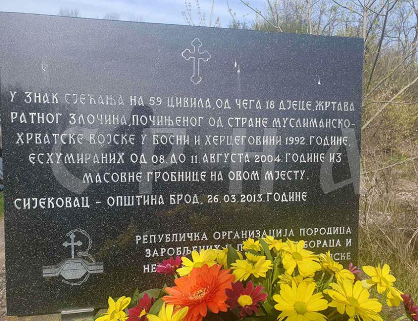 БРОД, 24. МАРТА /СРНА/ - Предсједник Организације за тражење погинулих бораца и несталих цивила из Брода Марко Грабовац рекао је да су иза Хрватске војске на подручју Посавине остале масовне гробнице и да је поражавајуће да за српске жртве у Сијековцу ни послије 34 године нема правде.